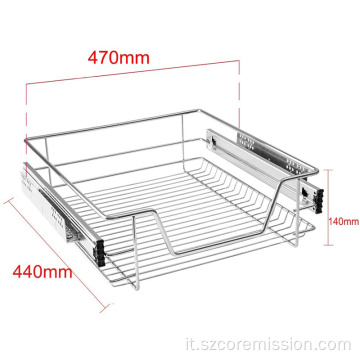 1x cestello estraibile per cassetto telescopico